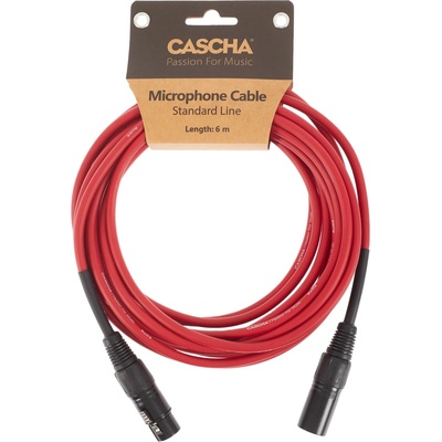 CASCHA Standard Line Mic Cable Red 6m