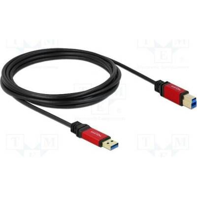 Delock 82758 USB A vidlice USB B vidlice zlacený 3m černý