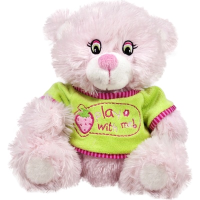 Амек Тойс Плюшена играчка Амек Тойс - Розово мече с тениска, 23 cm (10134)