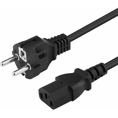 PremiumCord Kabel síťový 230V k počítači 2m , přímý konektor do zásuvky kpsp2r