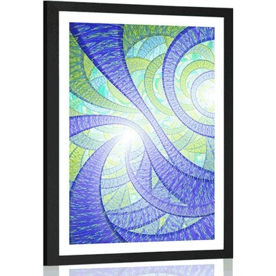Plakát s paspartou fraktální abstrakce - 20x30 white