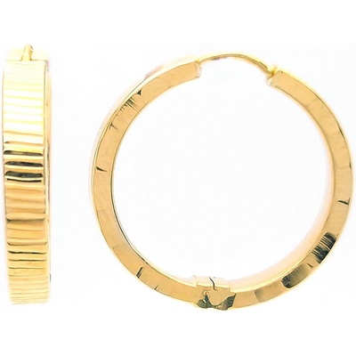 Šperk Holíč Širšie zlaté gravírované kruhy ZN396