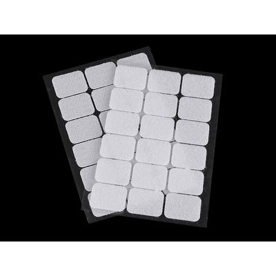 Suchý zip samolepicí obdélníčky 25x32 mm - různé barvy Varianta: 1 bílá, Balení: 1 karta