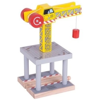 Bigjigs Toys - Дървен жълт кран
