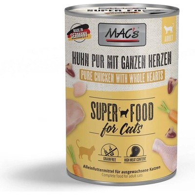 MAC's Mac’s Cat Chicken Hearts Pure - Премиум консервирана храна за котки с цели пилешки сърца,