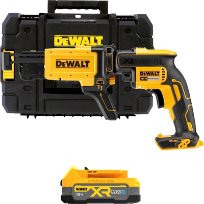 DEWALT 18V XR Aku skrutkovač na sadrokartón s podávačom skrutiek, 1 x 1,7Ah POWERSTACK DCF620E1K-XJ