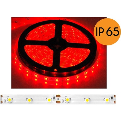 PS ECO LED lano IP65 červené 300 LED 5m bílý substrát SMD2835.