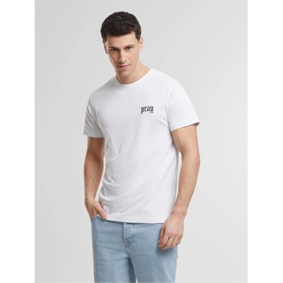 Mister Tee Тениска Pray Old English Wording EMB Tee white XXLUB-MT3831-00220 - Тъмносив, размер L