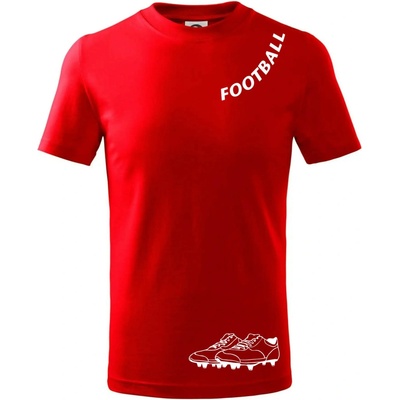 Football nápis šikmo tričko detské červená