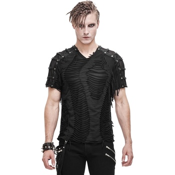 Devil fashion мъжка тениска DEVIL FASHION - Punk Darkness Tattered Striped Summer - TT138