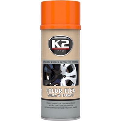 K2 COLOR FLEX syntetický kaučuk pomaranč 400ml