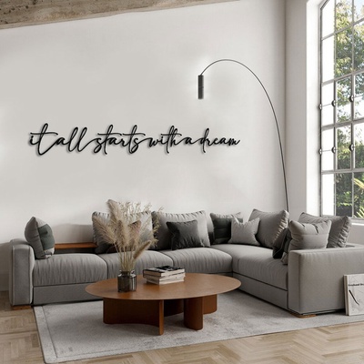 Decono Метален Надпис It All Starts With a Dream