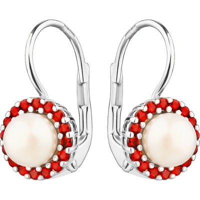 Český granát náušnice stříbrné 131517