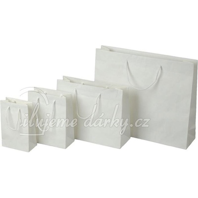 Papírová taška 38x13x31 cm, textilní šňůrky, bílá