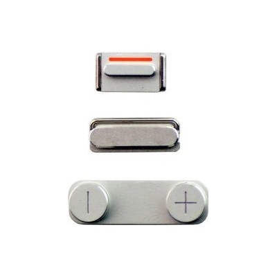 Apple iPhone 5 - Tlačidlá Zapínania + Hlasitosti + Tichého Režimu (White), White