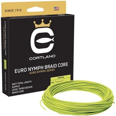 Cortland Muškárska šnúra Euro Nymph Braid Core .022 Fresh Level Sage Green/Chartreuse 90 ft