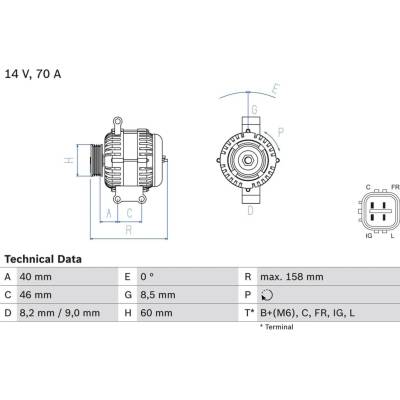 BOSCH Generátor 0 986 082 800