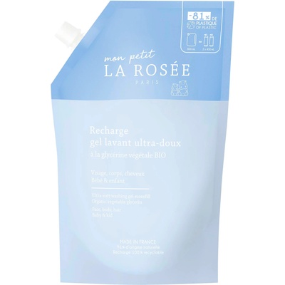 La Rosée Нежен измиващ гел за деца с органичен растителен глицерин, пълнител, 800 ml