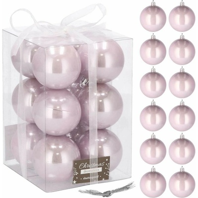 SPRINGOS Vianočné banky ružové 6cm sada 12ks