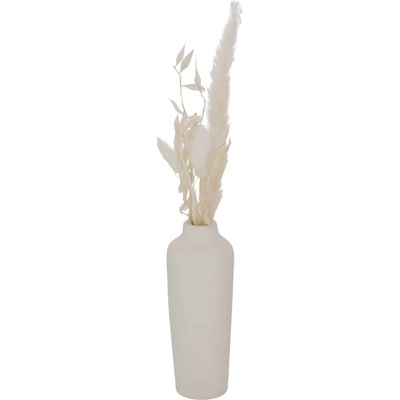 Boltze Home Porcelánová dekorační váza Bianca, sušené kytice, výš. 16 cm, světlá barva