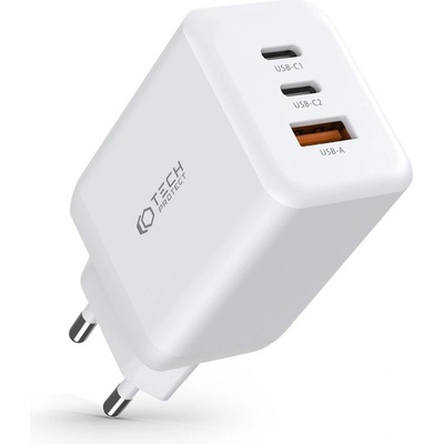 Tech-Protect Multi Port sieťová nabíjačka USB / 2x USB-C QC 65W, biela