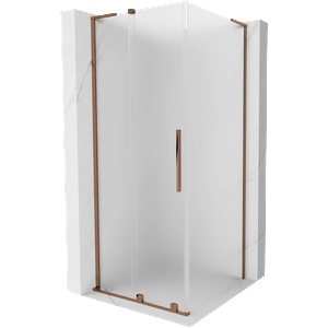 Mexen Velar L плъзгаща се душ кабина 100 x 100 cm, матирано стъкло, розово злато - 871-100-100-33-60 (871-100-100-33-60)