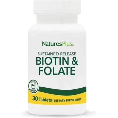 NaturesPlus Biotin + Folate Sustained Release [30 Таблетки]
