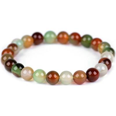 Náramek achát multicolor, syntetický minerál achát multicolor 1 ks