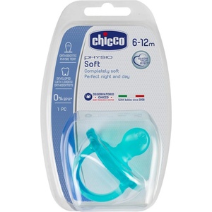 Chicco Биберон-залъгалка Chicco - Physio Soft, силикон, 6-12 месеца, за момче, асортимент (N0313) - baby