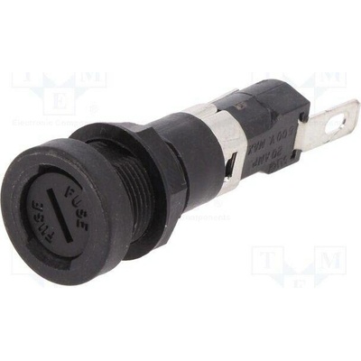 LITTELFUSE 03450631H Zásuvka; 5x20mm; 16A; 250V; na panel; Výv: přímé; Otv: Ø12,7mm
