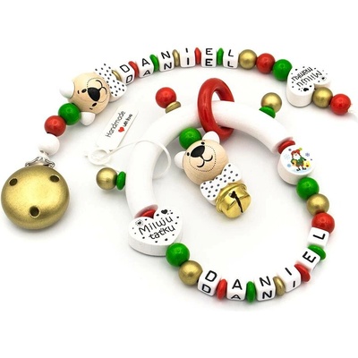HappyKidsPraha Set Klip na dudlík a Chrastítko CHRISTMAS