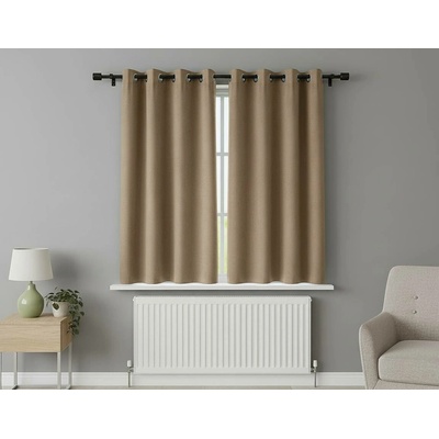 Zatemňovací krátký závěs s kroužky "BLACKOUT" NEW VITORIA 135x160 cm béžová (cena za 1 kus) Mybesthome