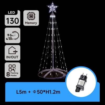 Aigostar - LED външна коледна украса LED/3, 6W/230V 120 cm IP44 студено бяло (AI1220)