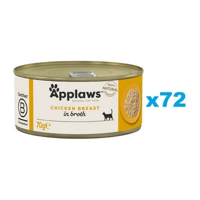 Applaws Cat Kuracie prsia vo vývare 72 x 70 g