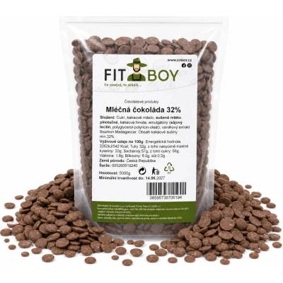 Fitboy Mliečna čokoláda 32% 5 kg