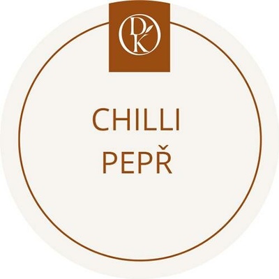 Davídkovo koření Etiketa Chilli pepř béžová průměr 4,5 cm 1 ks