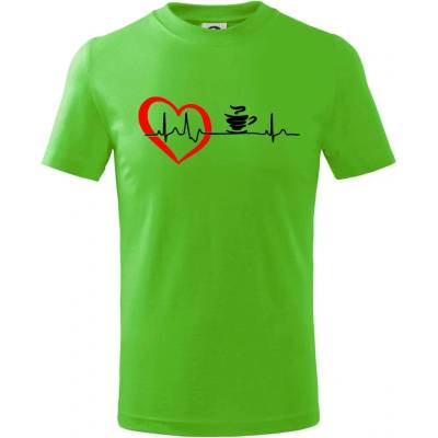 Moje srdce bije pre kávu tričko detské Apple Green