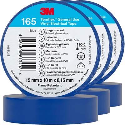 3M Izolačná páska Temflex 165 15 mm x 10 m x 0,15 mm modrá 3 ks