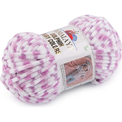 Pletací žinylková příze Dolphin Baby Colors 100 g Varianta: 5 (80419) bílá fialová, Balení: 1 ks 51771/128026/241396