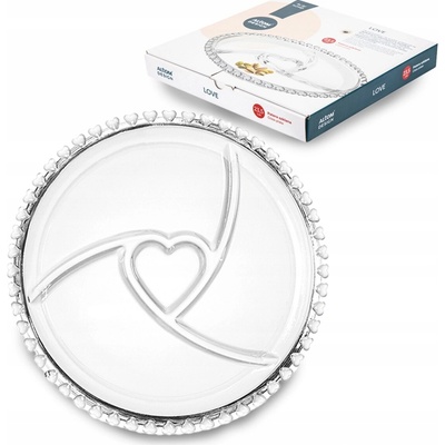Podnos/ talíř skleněný dělený Love Altom Design 23,5 cm