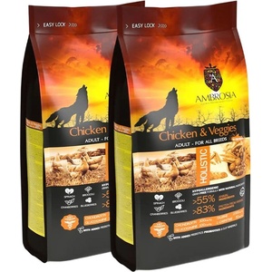 AMBROSIA Adult All Breeds Chicken & Veggies 2 x 12 кг