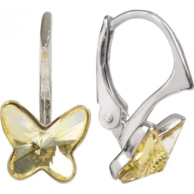 Swarovski Elements Butterfly dětské stříbrné visací žlutý motýl motýlci 31251.1 Jonquil žlutá světlá