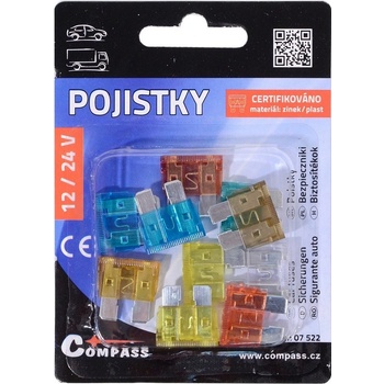Pojistky nožové 10 ks Compass 07522