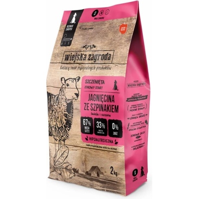 Wiejska Zagroda Puppy Small & Medium Jehněčí se špenátem 2 kg