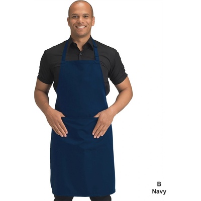 Denny´s Barevná zástěra s laclem a kapsou tmavě modrá