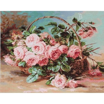 Image 1 of Luca-S Кошница с рози - гоблен със схема 1: 1 (aida 25 каунта)