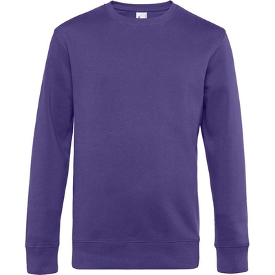 B&C KING Crew Neck pánska mikina fialová radiant