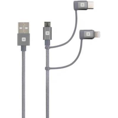 SKROSS Кабел Skross 3 в 1, USB-A - USB-C/ Lightning/ Micro USB , Метална оплетка, 1.2 м (SKROSS-SKCA00143-1120CN)