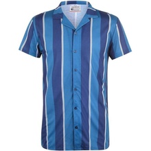 SoulCal Print shirt Mens Nvy Teal Stripe