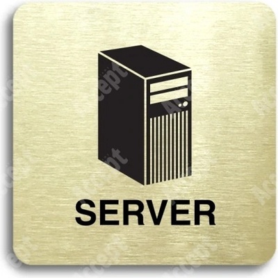 ACCEPT Piktogram server - zlatá tabulka - černý tisk bez rámečku